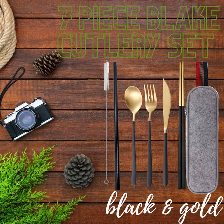 SUCKITUPstraws BLAKE Travel Cutlery Set for wholesale by Suck It Up Straws