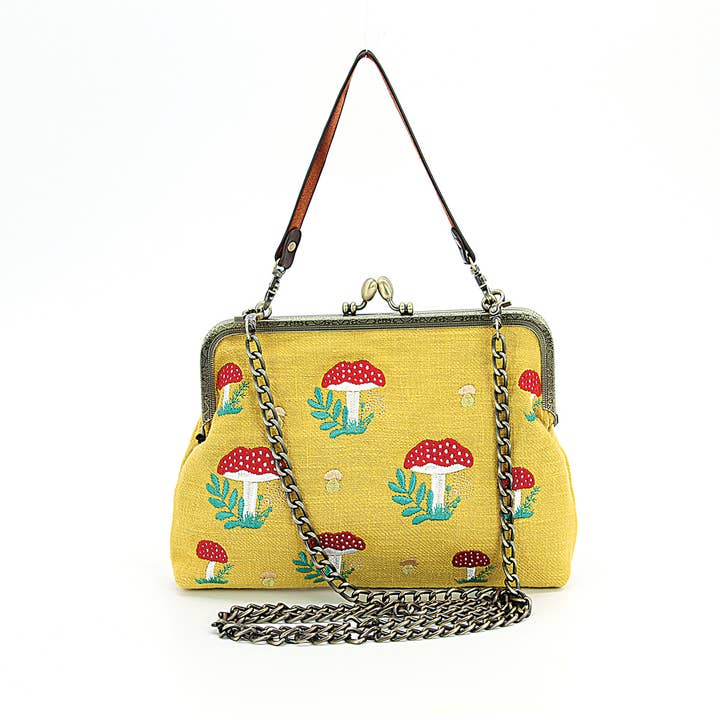 COMECO INC - Wholesale Crossbody Bag - Women's - Mushrooms Kisslock Bag2