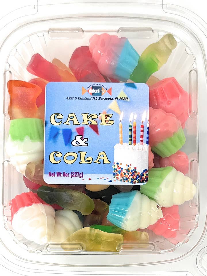 Cupcakes and Soda Gummies 8oz Tub for wholesale by Dulcefina Chocolate and Sweets