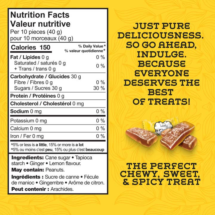 Lovely Candy Company - Wholesale Gummy - Bulk Lemon Ginger Chews Candy - 10lb, Gluten Free, Vegan3