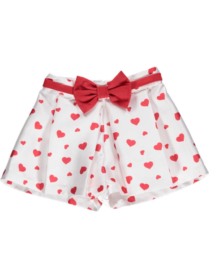 Pantaloncini bianchi con cuori rossi per la vendita all'ingrosso da parte di Piccola Speranza