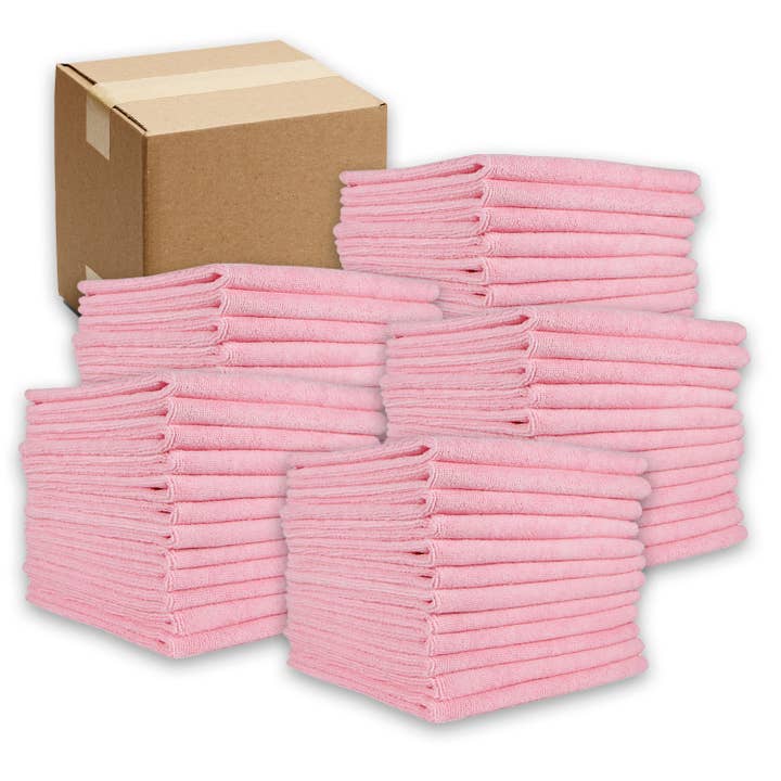 Arkwright Home - Wholesale Cleaning Cloth - Bulk Case of 240 Cleaning Cloths, 12x12 Microfiber, Colors22