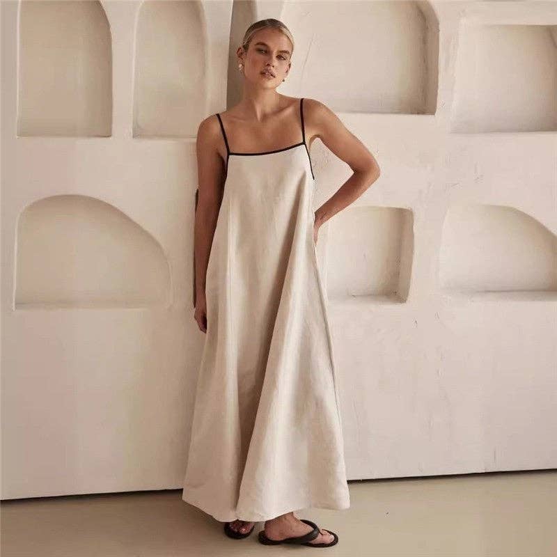 Sheer Trend - Wholesale Dress - Women's - Stylish Casual Strappy Maxi Dress With Pockets1