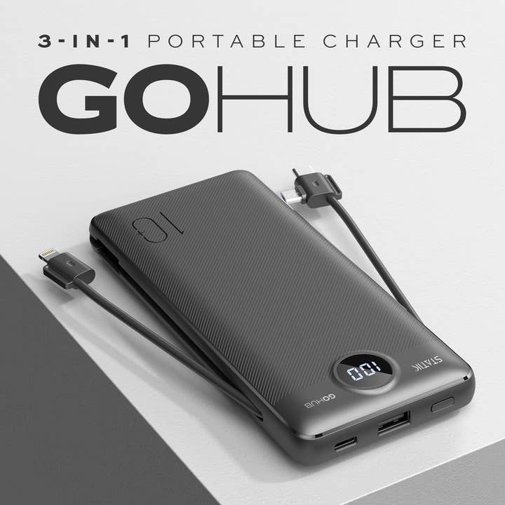 KeySmart / STATIK - Vendita all'ingrosso Caricatori portatili - GOHUB™ | Powerbank e caricabatterie 3 in 1 da 10.000 mAh1