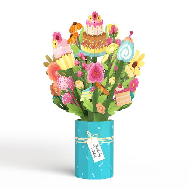 Lovepop Cards - Wholesale Birthday Card - Sweet Birthday Wishes 12”H x 8.5”W Bouquet, Pop-Up Cards