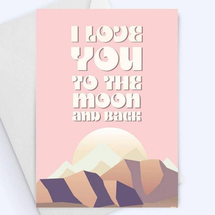 Carte d'anniversaire avec inscription « I Love You To The Moon and Back » pour la vente par CardCraft