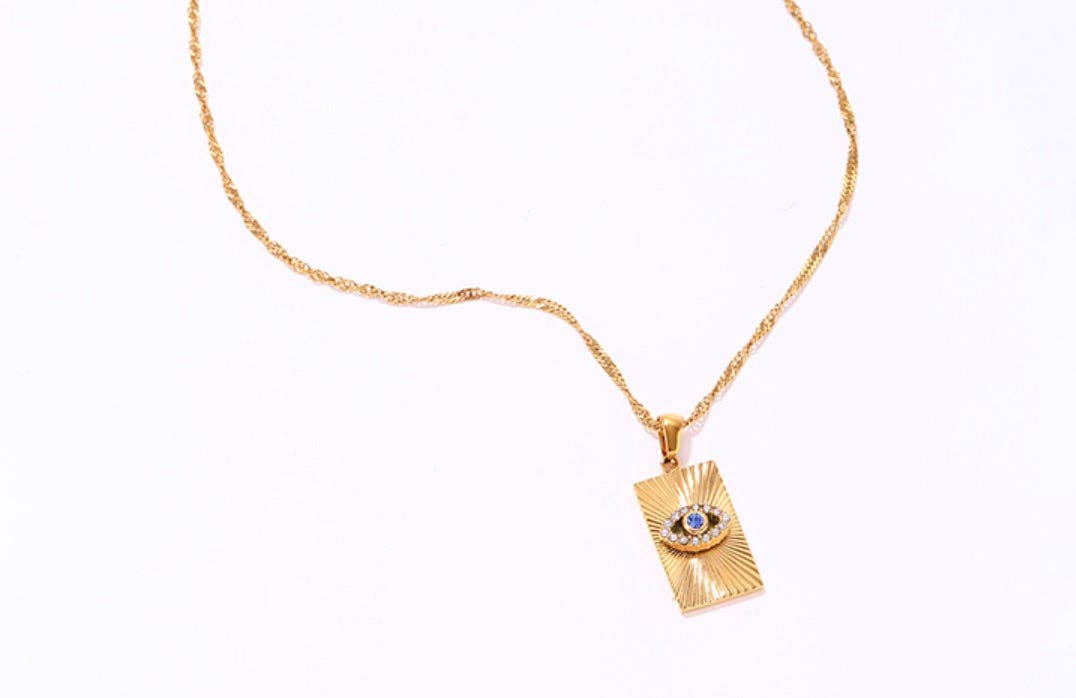 HoopLa – Engroshandel Halskæde med vedhæng – Evil Eye Talisman Tag Pendenat 14K guld stål halskæde7