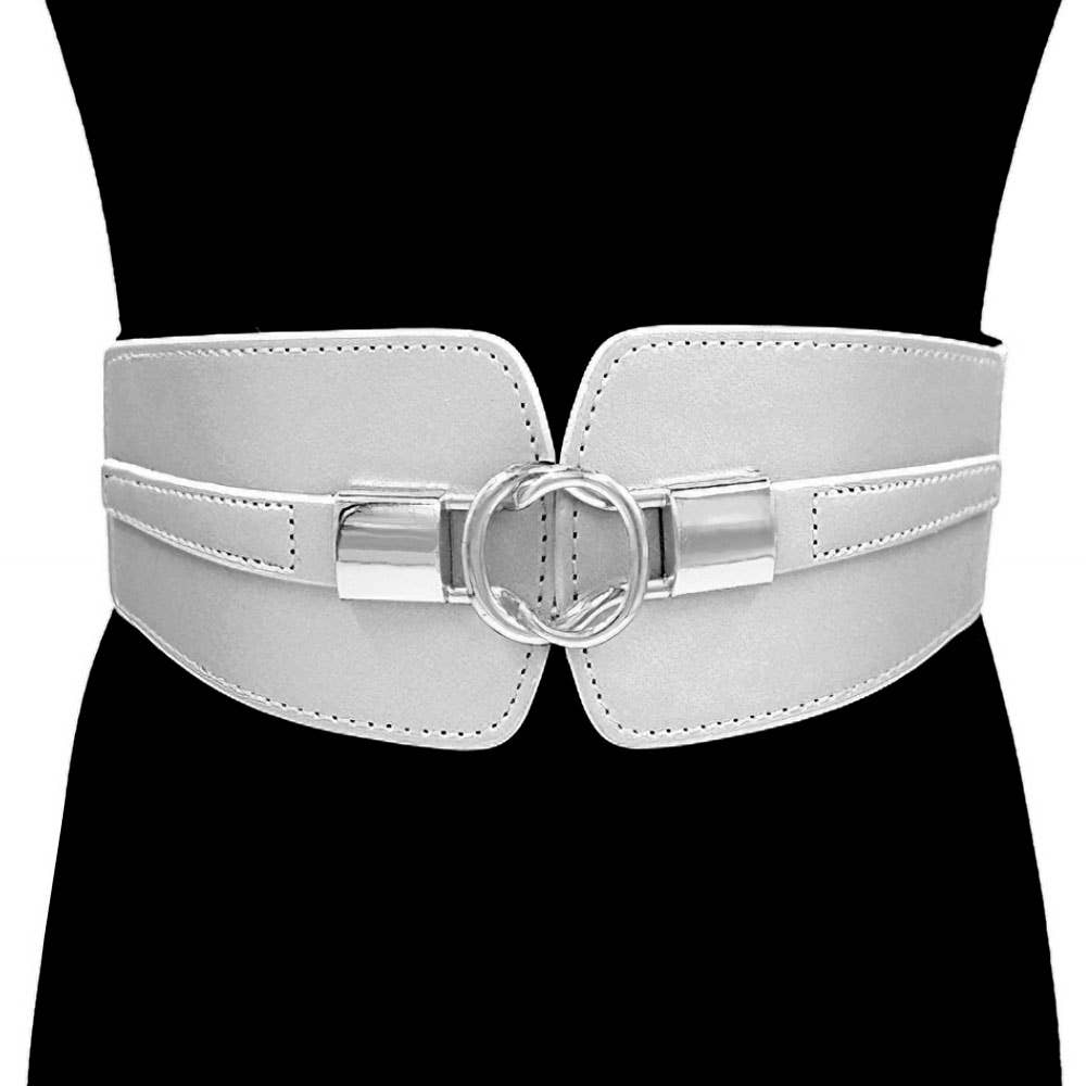 Sensibling Corp. - Venta al por mayor Cinturón - Mujer - Cinturón ancho elástico con hebilla metálica y detalle de cuero sintético13