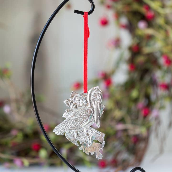 Handmade State Symbols Christmas Ornament- Louisiana LA for wholesale by House of Morgan Pewter