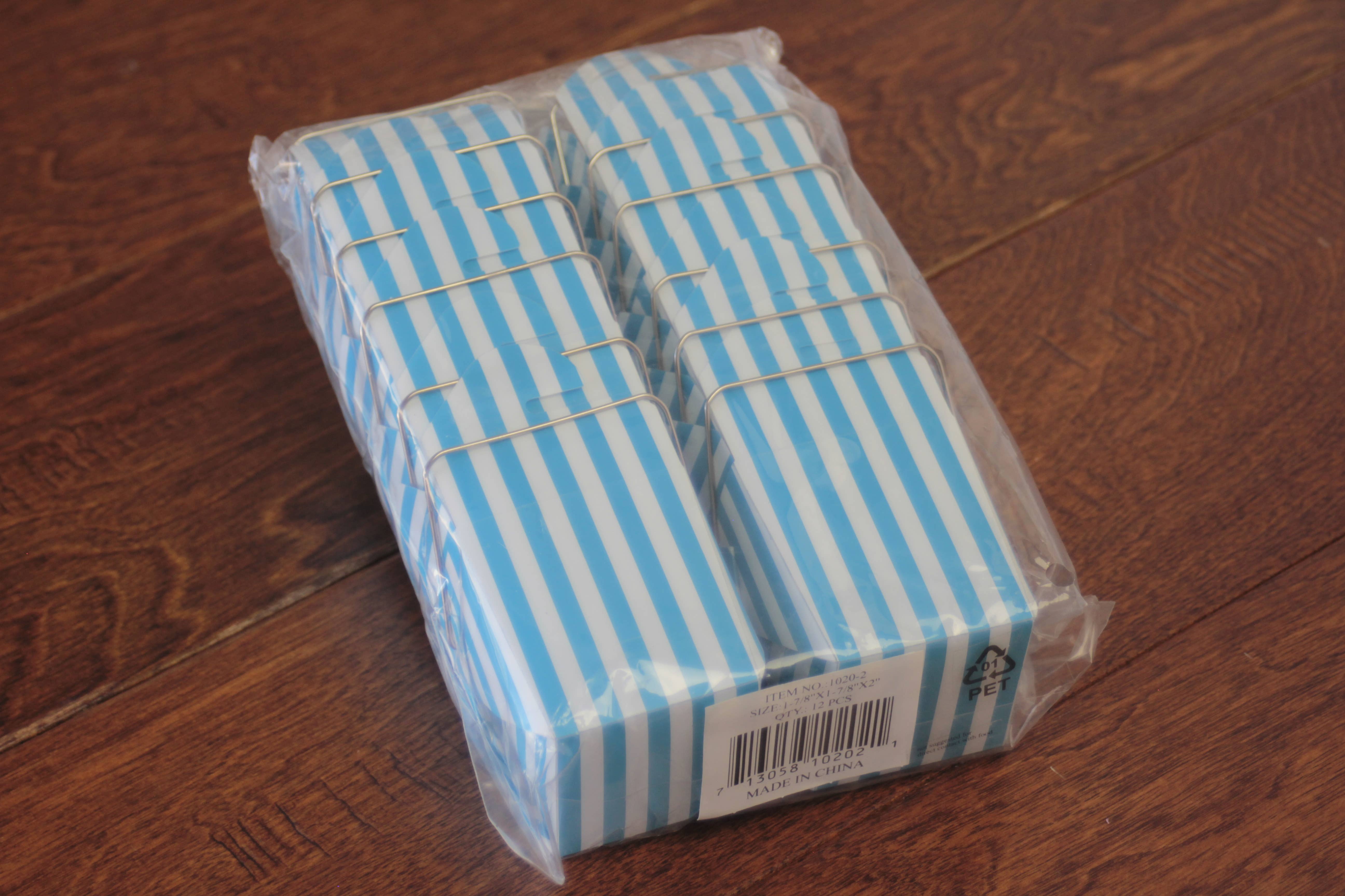 Packaging Decor - Wholesale Party Favor Bag/Box - Mini Takeout Party Favor Box Stripes 12 pcs6