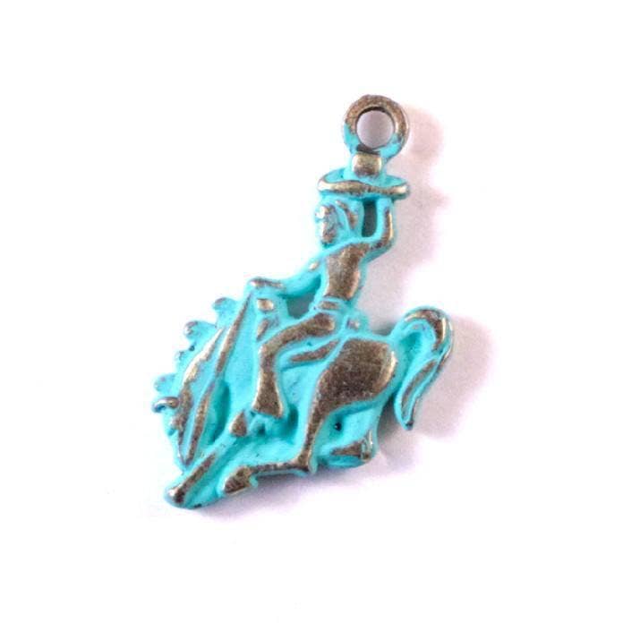 Gleeful Peacock - Wholesale Individual Charm/Pendant - Bronco Rider Charm Only, Bracelet or Necklace