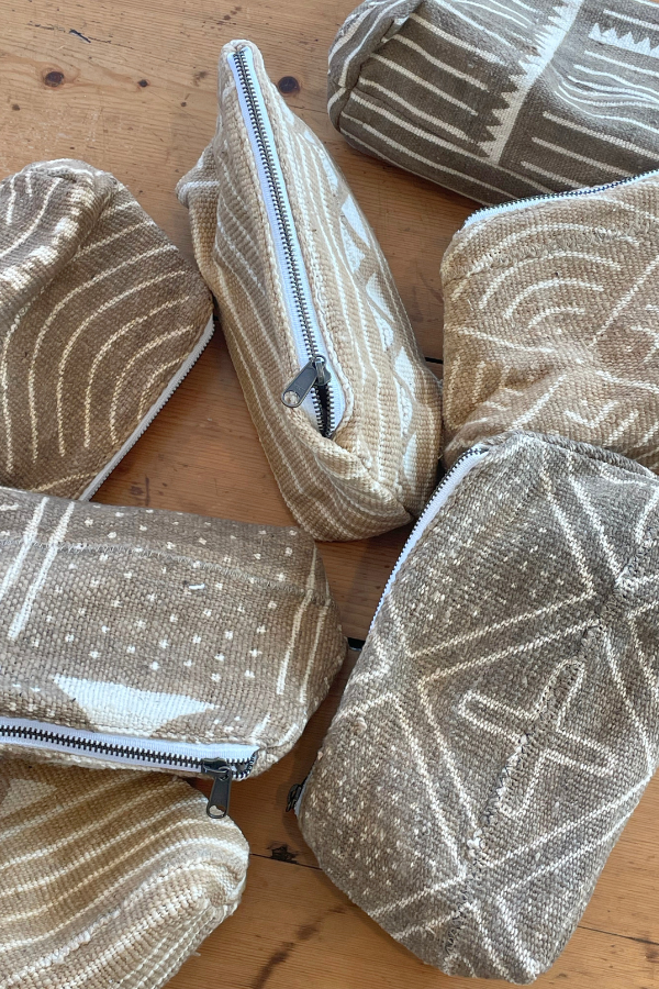 Jenna Bee - Wholesale Makeup/Cosmetic Bag - Vintage Mud Cloth Cosmetic Bag1