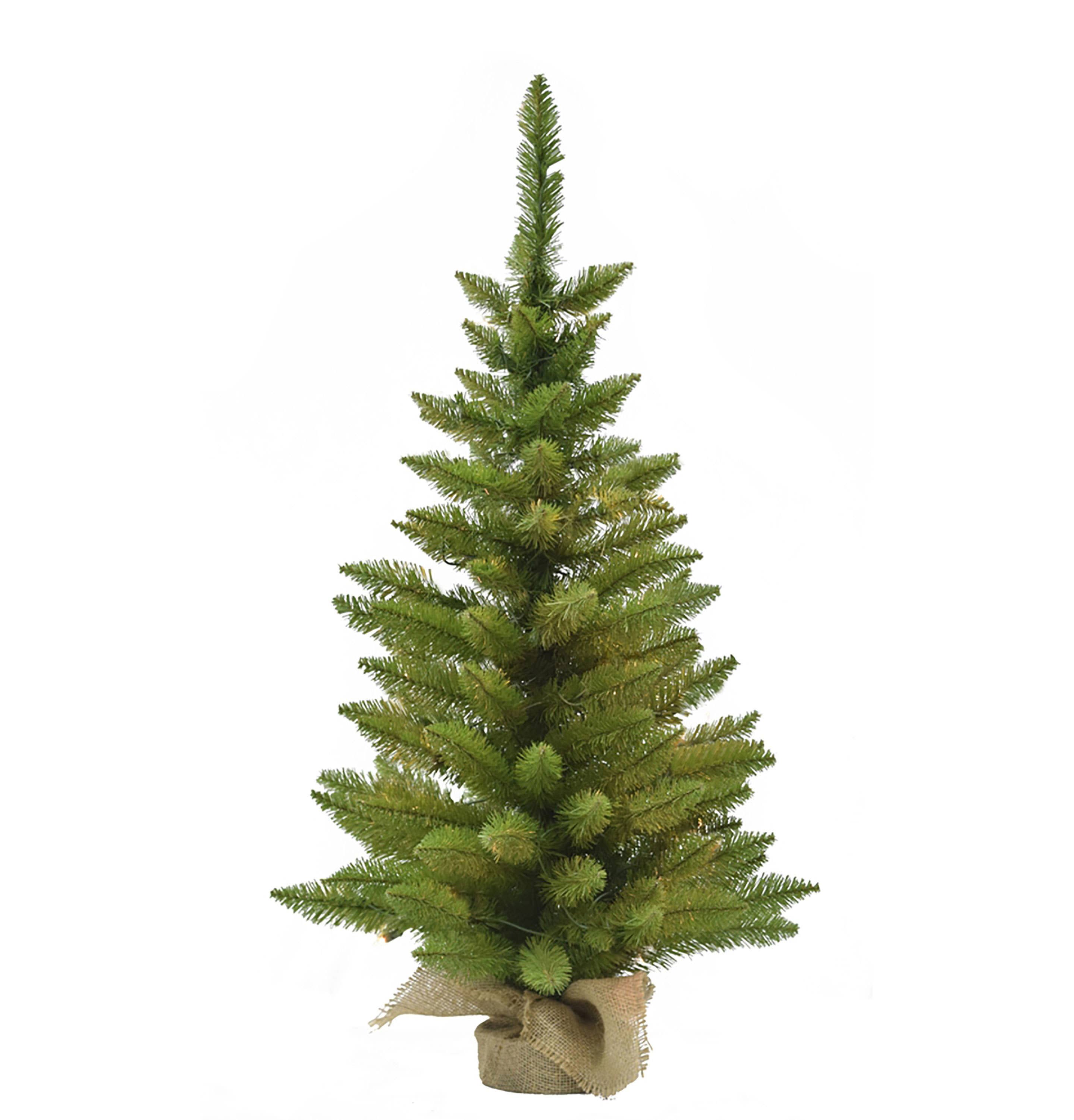3' Green Tabletop Tree with Burlap Wrapped Base, 105 Tips for wholesale on Faire