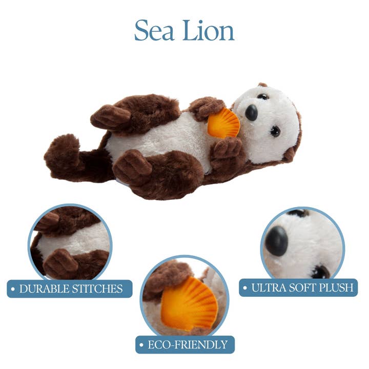 The Petting Zoo - Wholesale Stuffed/Plush Toy - Kids & Baby - Scoopz Sea Otter w/shell Small 8" (21cm)2