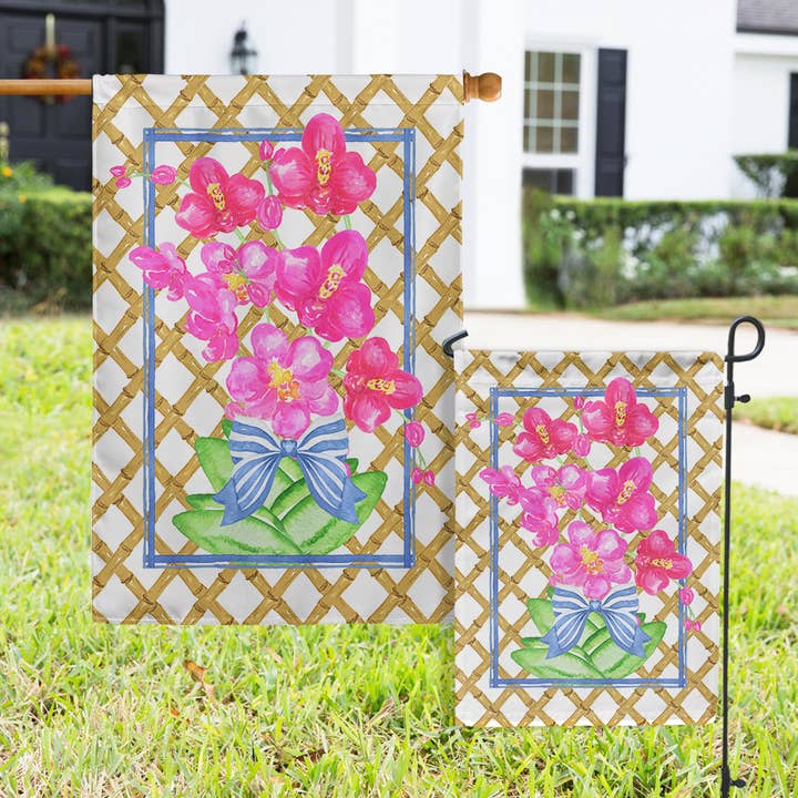 Flags - Pink Orchid with Bamboo for wholesale by Boutique Monogram