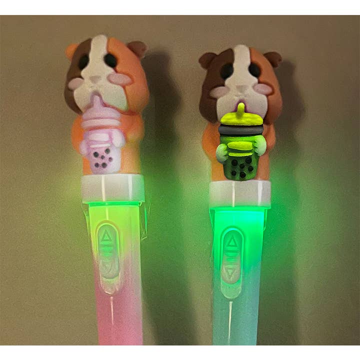 Streamline - Wholesale Pen - Sippin' & Spinnin' Boba Guinea Pig LED Light Up Pens