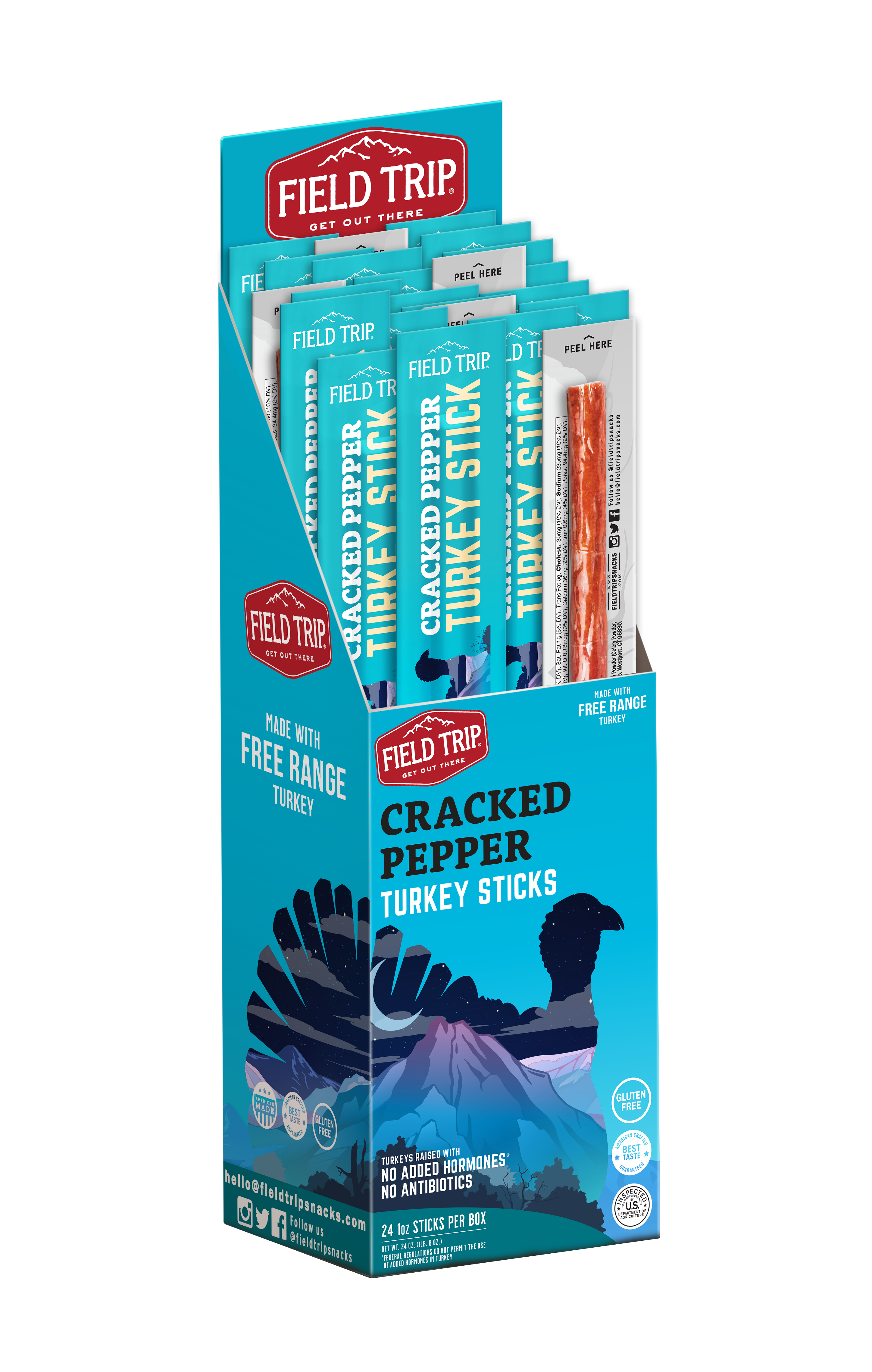 FIELD TRIP - Wholesale Jerky - Cracked Pepper Turkey Stick (1oz)1