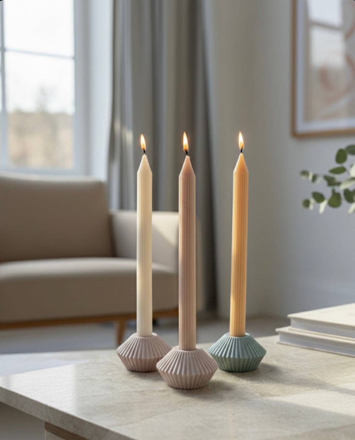 CandlesCo Australia - Vendita all'ingrosso Candele cilindriche/candelieri - Candela in cera di soia con punta a coste sottili1