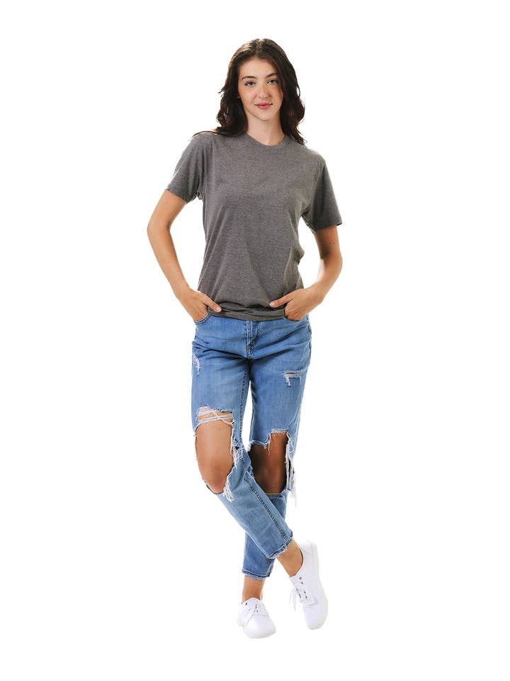 U.S. Apparel - Wholesale T-Shirt - Women's - Unisex Fit Tubular Crew Neck Tee