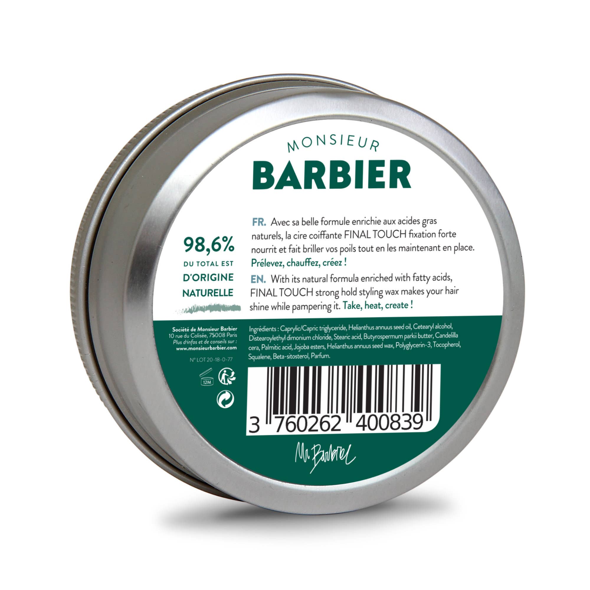 Monsieur BARBIER - Wholesale Hair Styling Gel/Mousse - FINAL TOUCH - Beard & Hair Styling Wax2