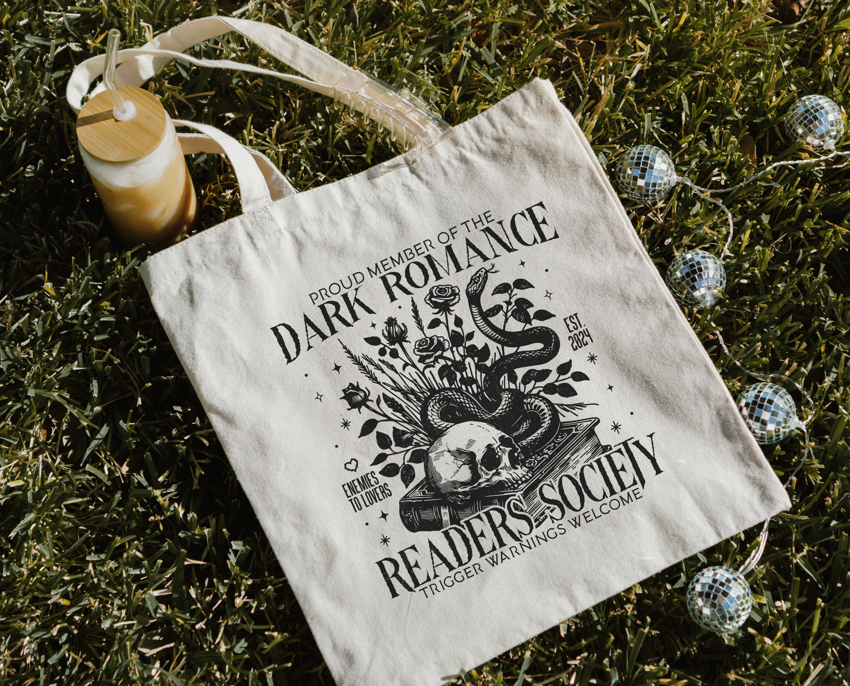 Literari Goods, Co | Book Themed Candles + Gifts - Wholesale Tote Bag - Unisex - Canvas bookish tote bag - dark romance - book store gift1