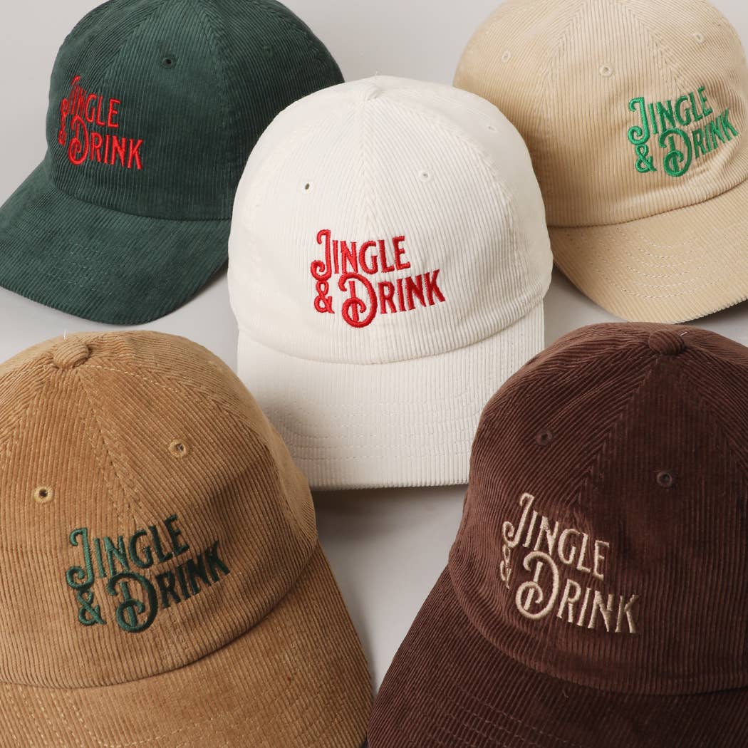 Fashion City – Engroshandel Baseballkasket - Unisex – JINGLE & DRINK Broderet Fløjl Baseball Cap2