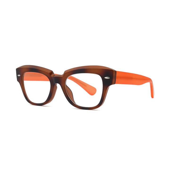 MAJE | Striped Brown | Orange | Blue Light for wholesale by Ryan Simkhai Eyeshop