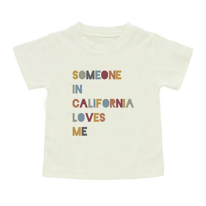 Camiseta de algodón de regalo para niños Someone in CA Loves Me California para venta al por mayor de Emerson and Friends