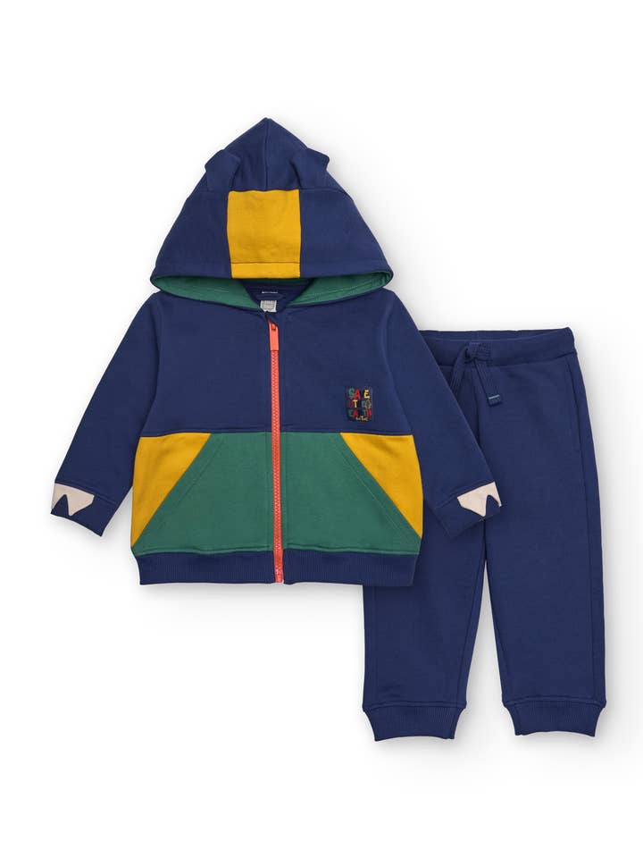 tuc tuc - Wholesale Lounge Set - Kids - Set for boy in blue with green and yellow details0