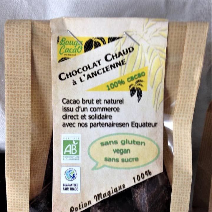 100% hot chocolate bag 150g for wholesale by Bouga CacaO