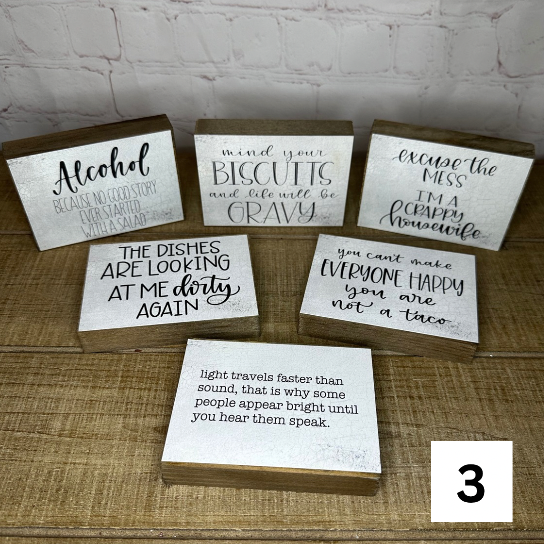 Buckeye Craft Co. – Objeto de mesa decorativo por atacado – Conjunto de 6 Blocos Diários 13