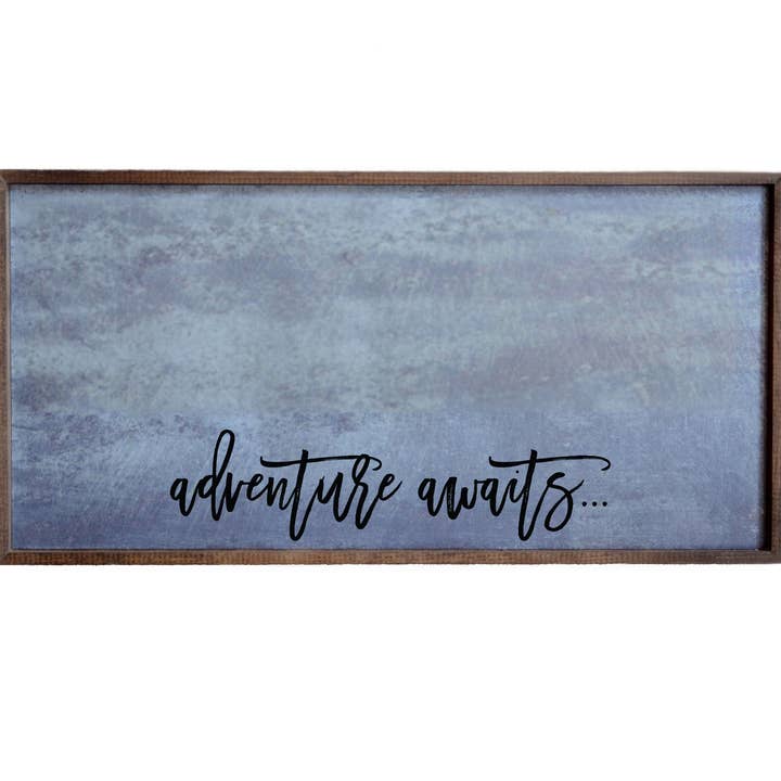 12x24 Magnetic Photo Frame - Adventure Awaits Horizontal for wholesale by Driftless Studios