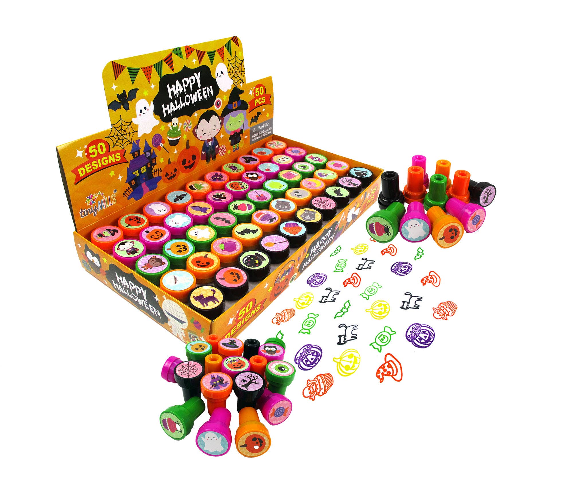 Tiny Mills - Wholesale Rubber/Decorative Stamp - Kids & Baby - 50 Pcs New Spooky Halloween Stampers for Kids 1