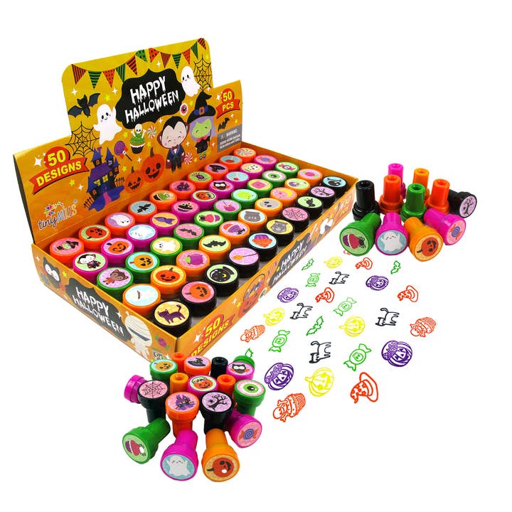 Tiny Mills - Wholesale Rubber/Decorative Stamp - Kids & Baby - 50 Pcs New Spooky Halloween Stampers for Kids 1