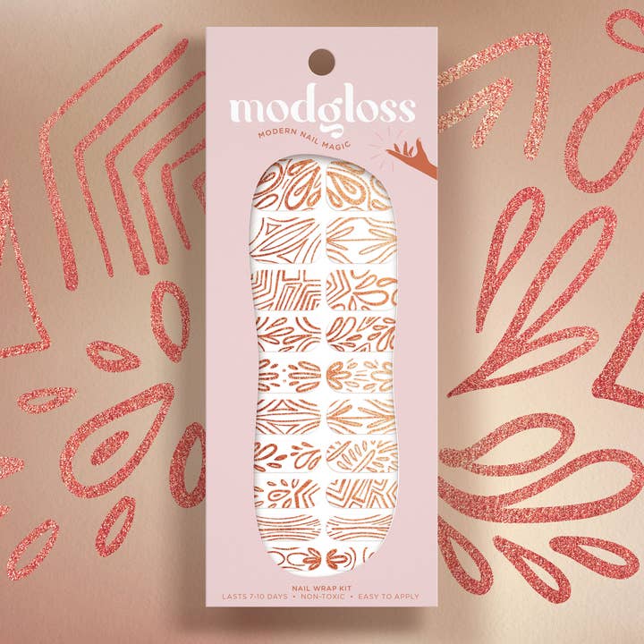 'Bronze Age Queen' Metallic Line Art Nail Art Wrap Kit for wholesale by Modgloss