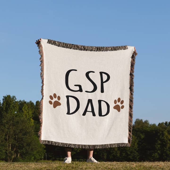 3dRose - Wholesale Throw Blanket - 3dRose, GSP Dog Dad - German Shorthaired Pointer - short-haired doggie by breed brown paw prints doggy love, Blanket1