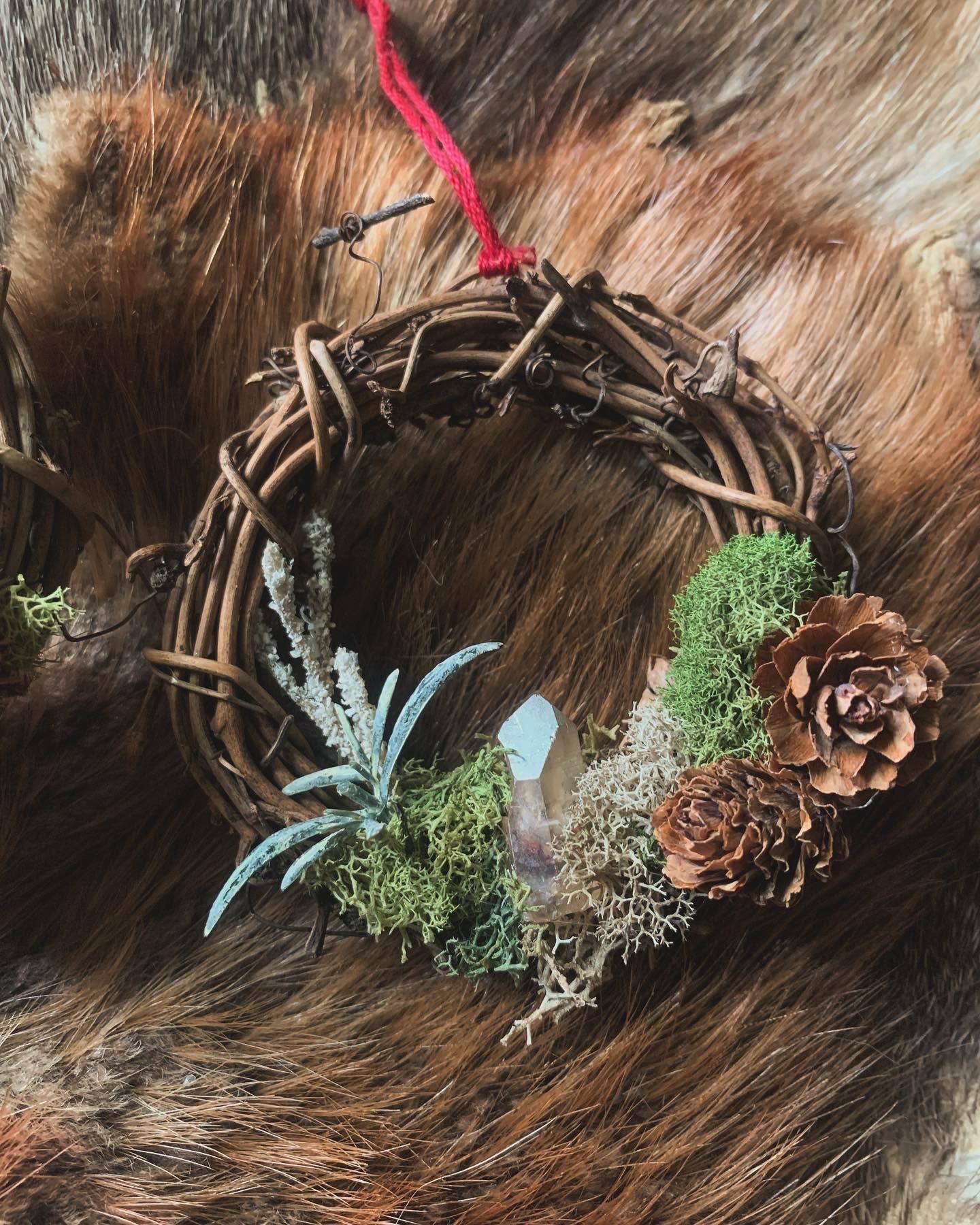 Leafy Ann Art - Wholesale Ornament - Crystal wreath moss ornament1