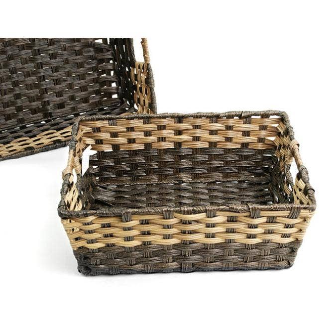 Buhi Imports - Wholesale Decorative Tray - Woven Tray Rectangle Natural/Brown2