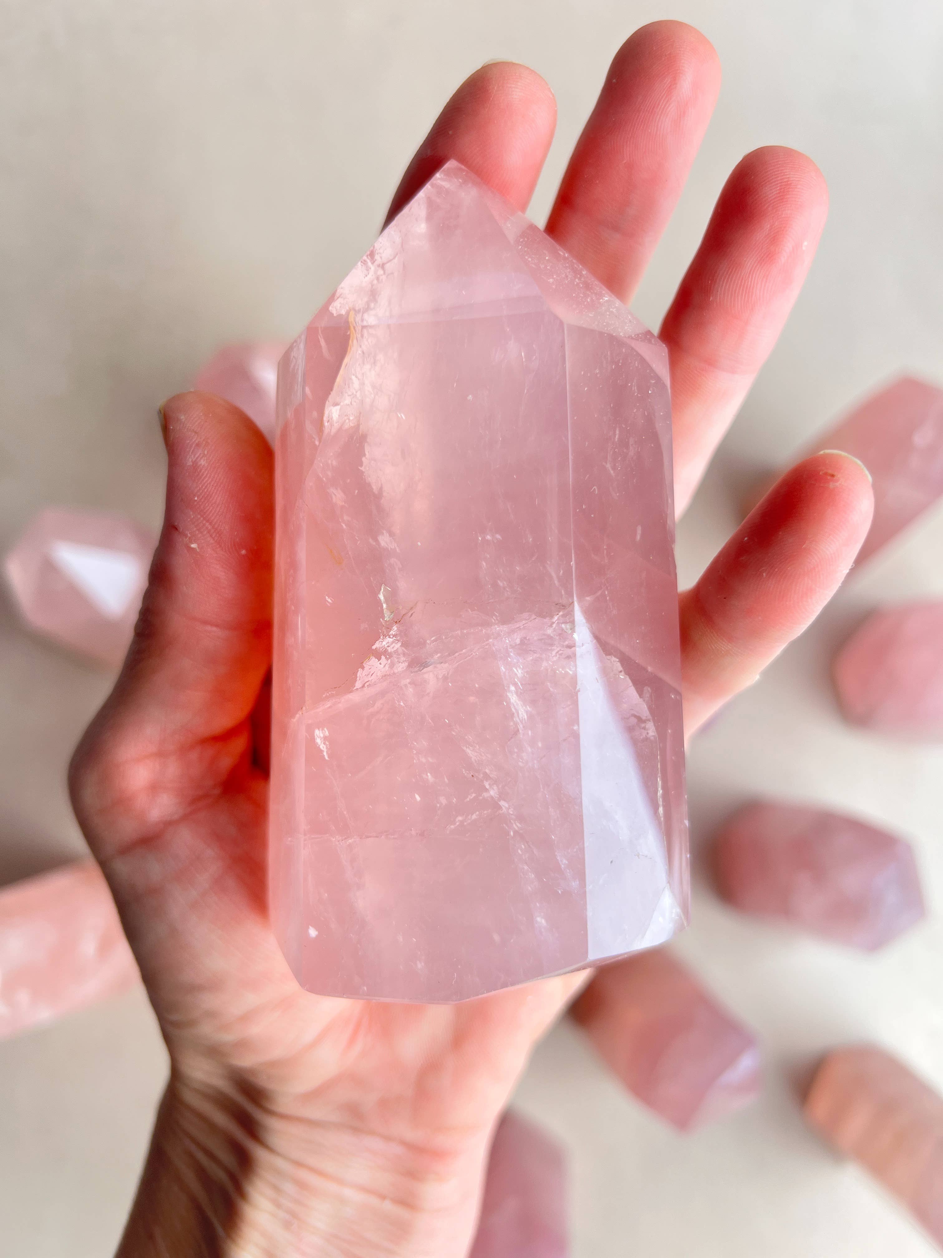 Terra Dawn Minerals - Wholesale Spiritual Stone/Crystal - High Grade Rose Quartz Towers Large & Small3