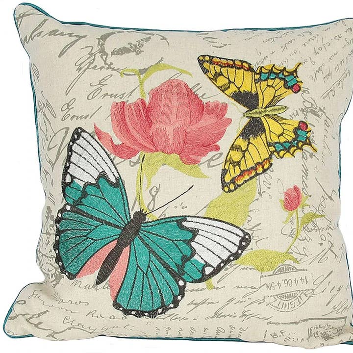 Cuscino a farfalla, 45,7 x 45,7 cm, multicolore per la vendita all'ingrosso da parte di Xia Home Fashions & Manor Luxe