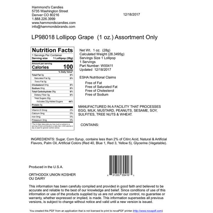 Hammond's Candies - Wholesale Lollipop - Easter Egg Lollipops - Flavor Assortment -18 Pc POP Display 2