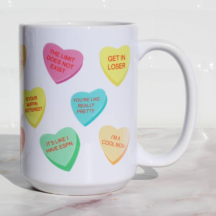 Mean Girls Conversation Hearts mok voor wholesale door Guy Piper Handmade