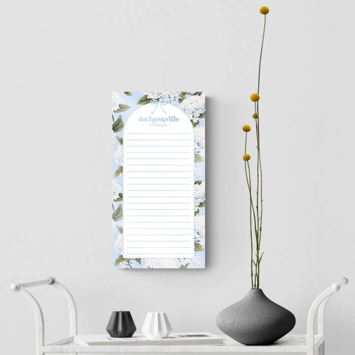 8x16 Glass Dry Erase-Personalized Hydrangea Cottage | Custom for wholesale by Clairmont & Co