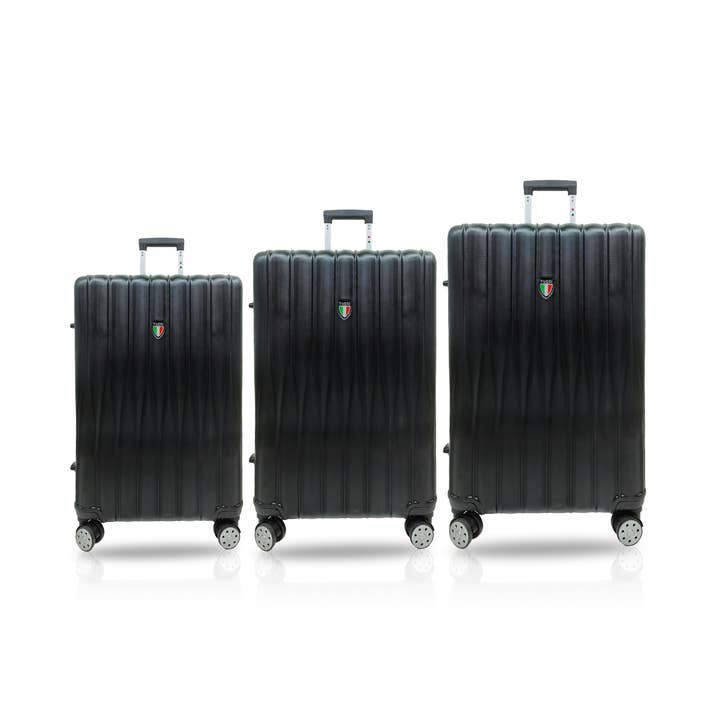 TUCCI Italy BARATRO 3PC Hardside Luggage Set (20"/24"/28") for wholesale by Titanio Travel Goods Group