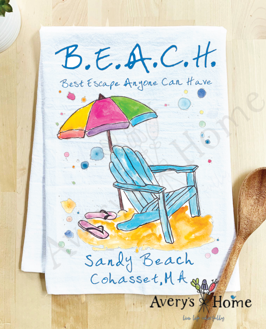 Avery's Home - Wholesale Tea Towel - Beach Vacation Souvenir Customizable Tea Towel25