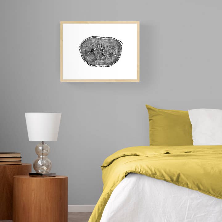 Timber Wood Prints – Impressão artística por atacado – Red Oak (Bloco 47), 18"x24" sem moldura