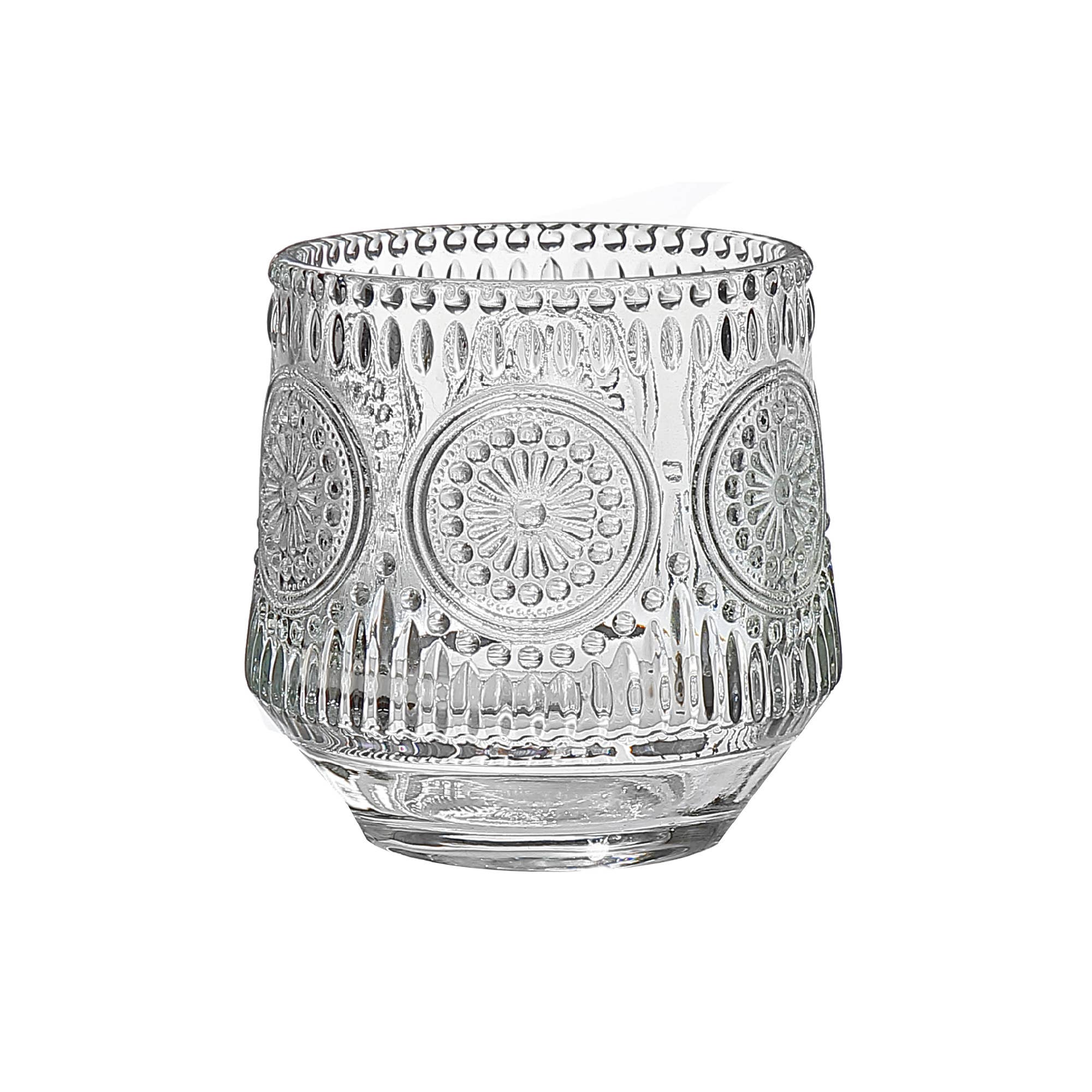 Clear Round Glass Candle Holder Deco for wholesale on Faire0