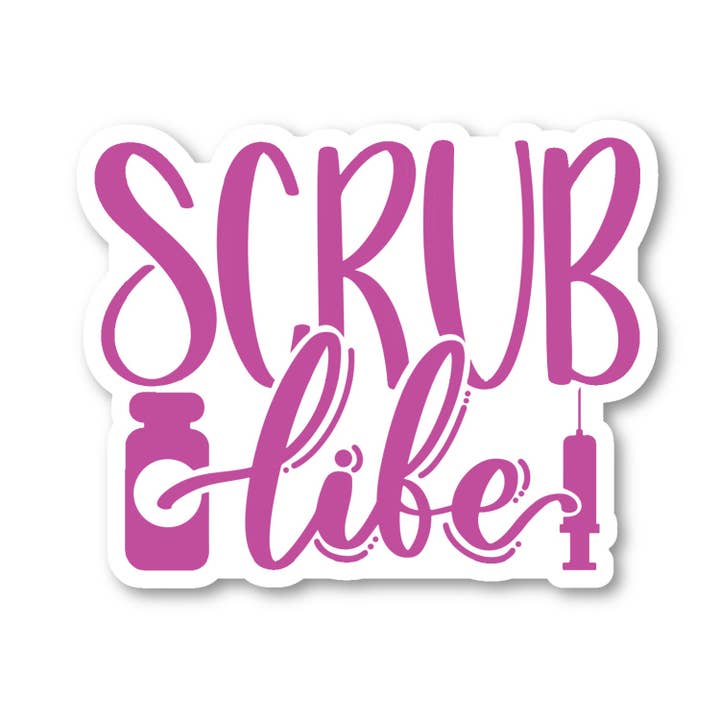 Nurse Scrub Life Nurse Life 3-pack - Set med 2.5, 3 och 4 tums vinyl laptop klistermärken - Nurse Life för bärbar dator, telefon, vattenflaska, bil och mer Dekal (3-pack) för wholesale av FunPopStickers