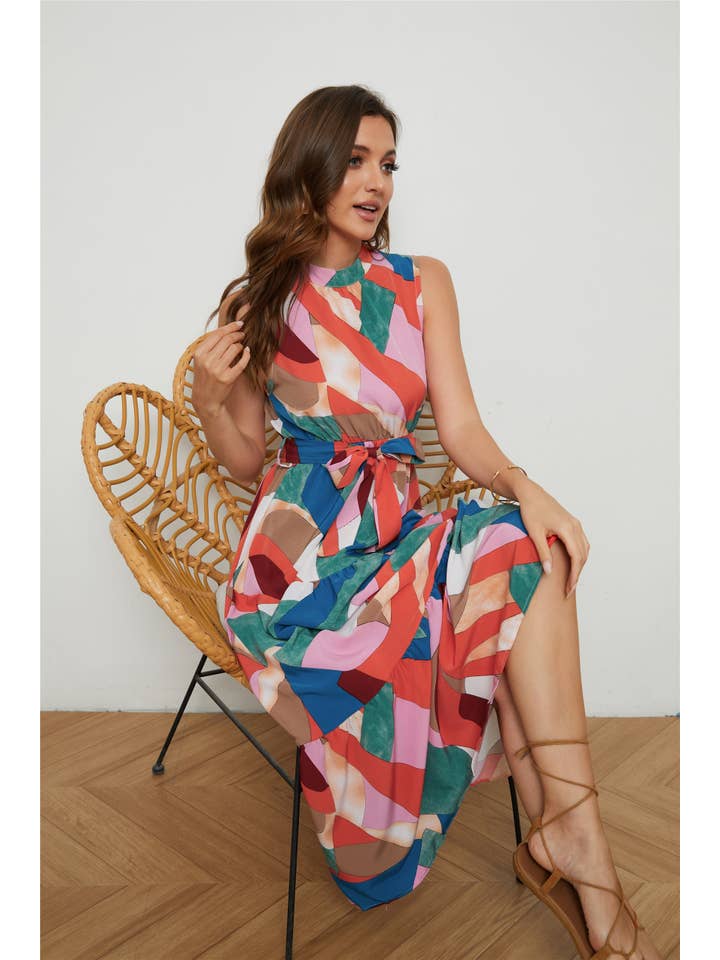 Multi-1 Elegante Bloemige Grote Swingjurk voor groothandel op Faire4