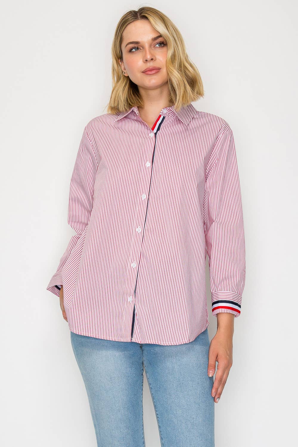 Joh Apparel – wholesale Blouse – Women’s – Jasmine Cotton Pinstripe Shirt11